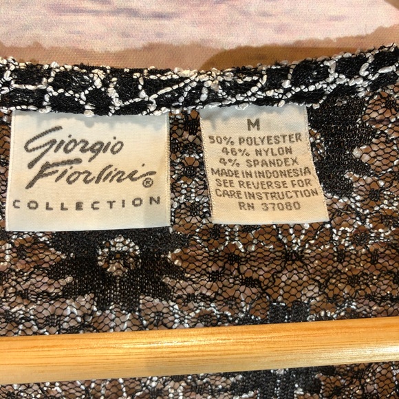 Georgio Fiorline Collection Flower black/white top - Picture 3 of 7